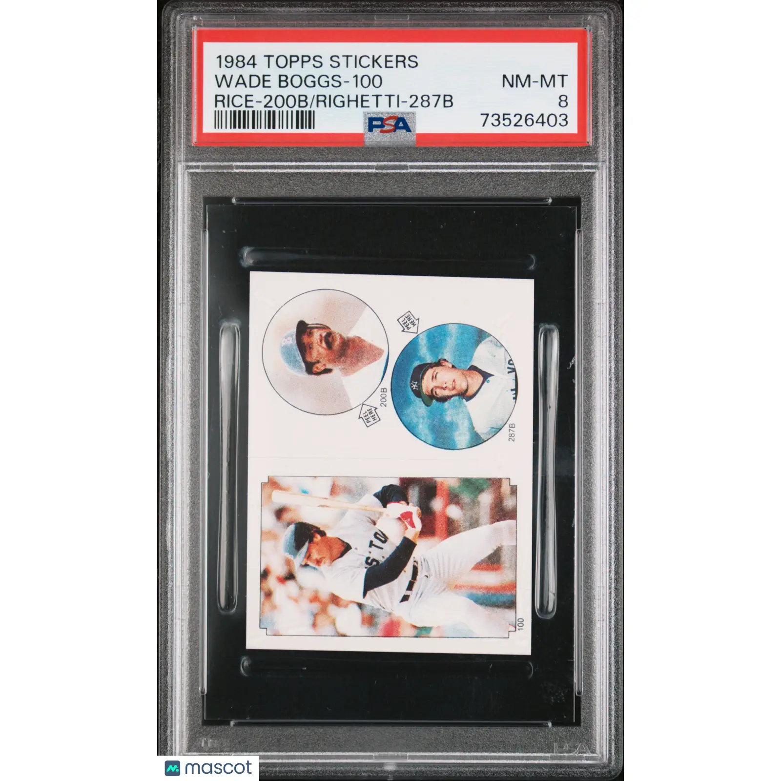 Wade Boggs-100 PSA 1984 Topps Stickers Baseball 8 73526403