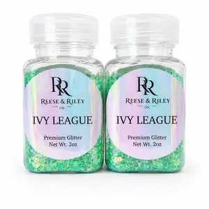 Reese & Riley Co. Ivy League - Premium Neon Green Glitter Chunky Mix for Resin Art Tumblers and DIY Crafts