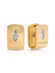 Ettika Marquise Crystal Huggies - 18k Gold Plated Elegant Design with Cubic Zirconia Accents for Minimalist Jewelry Lovers - Pretty Studs