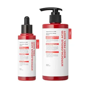Hypochlorous Acid Rice Peel Shot Duo For Face & Body | Gentle Exfoliating Serum for Dead Skin Cells & Pore Care, Blackheads & Excess Sebum Control | Rice Extract, Hypochlorous, Panthenol for Hydrating & Smoothing Care