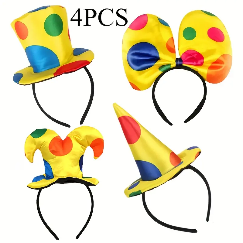 Playful Clown Bow Headpiece Lightweight Hair Accessory for Circus Theme Party Decoration Festival Holiday Cosplay Events