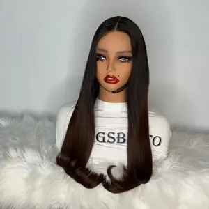 WIGSBYITO 2x6 Bob human hair, 20” 300g Human hair Ombré Brown, silky and smooth texture
