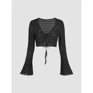 Cider [4 colors, size 0-10] Solid Texture Crop Cardigan