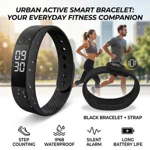 2026 Smart Bracelet LED Digital Waterproof Smart Clock Smartband With running pedometer Monitor Smart Band Vibration Alarm Reminder