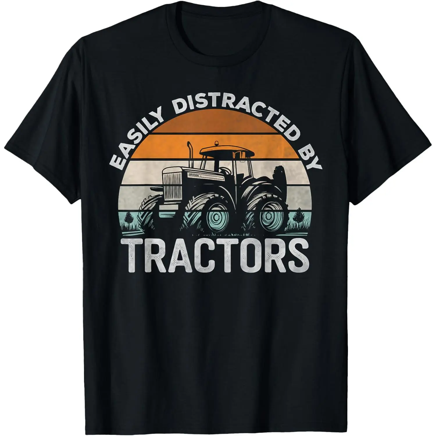 100%cotton Farming Easily Distracted By Tractors Farmer T-Shirt