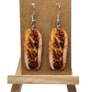 Realistic Chili Dog Earrings - Perfect for Any Occasion Hook Earrings Unique Eye Catching Accessories Lightweight Comfortable Gift