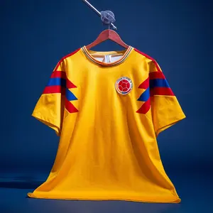 Trendy Soccer Jersey 2025 - Colombia 1990 Away Soccer Jersey - Soccer Retro Jersey - Men's Sport, Football Top