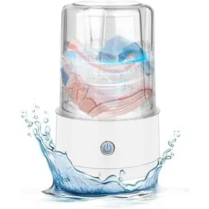 Upgraded Portable Mini Washing Machine Rechargeable Cordless Laundry Cup White for Bra Underwear Socks