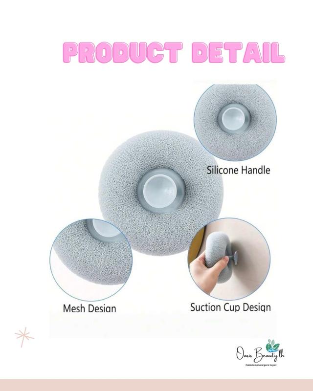 Gentle Exfoliating Bath Sponge with Suction Cup for Effective Cleansing and Exfoliation