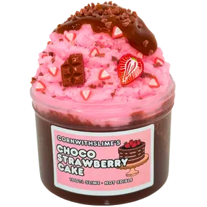 Choco Strawberry Cake 8oz Slime Icee x Clear Texture Scented Chocolate Strawberry Cake