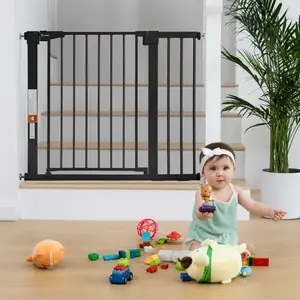 30" Tall Cat Gate, Fits Openings 29.5" to 40.5" Wide, Auto Close Extra Wide Dog Gate for House, for Doorways & Bottom of Stairs, Pressure Mount Safety Gate for Babies, Toddlers & Pets, Tested & Safe, Baby Gate, Mother's Day Gift