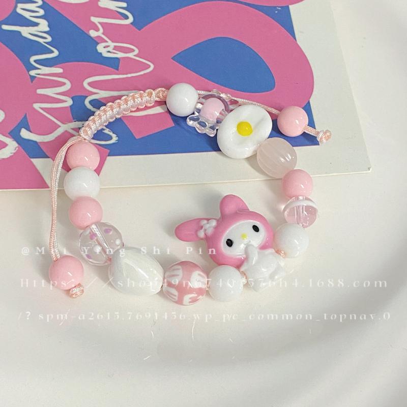 Sanrio My Melody Braided Bracelet - Iconic Character in Stylish Braided Design for Whimsical Accessory Lovers