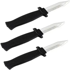 Retractable Knife Prop Fake Knife 3Pcs, False Trick Gadget Toy Disappearing Dagger Plastic, Fake Dagger Joke Prank Props, Halloween Gag Magic Toy