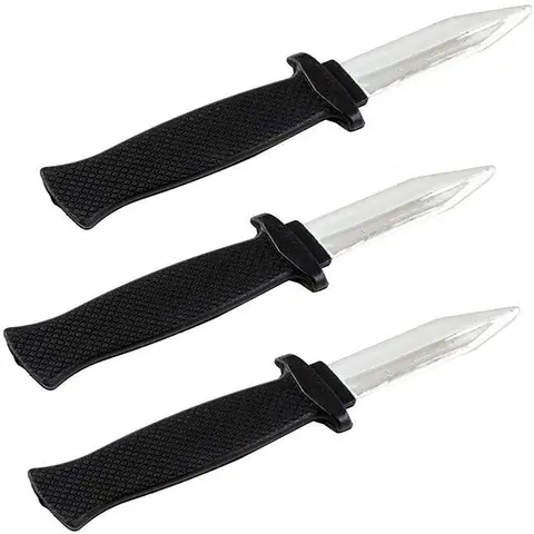 Unisex 3-Pcs Retractable Plastic Disappearing Daggers Set - Joke Prank Props, Retractable Reveal, Instant Surprise, Magic Trick Ready, Ages 12+, Halloween Gag Toy, Creative Prank Gift, Surprise Party Use