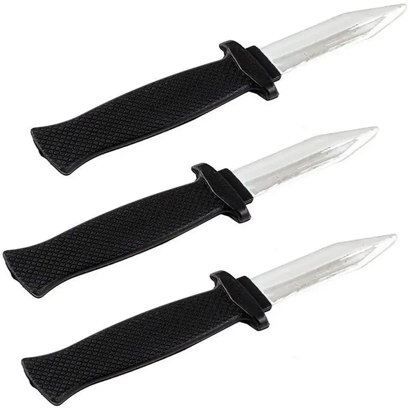 Unisex 3-Pcs Retractable Plastic Disappearing Daggers Set - Joke Prank Props, Retractable Reveal, Instant Surprise, Magic Trick Ready, Ages 12+, Halloween Gag Toy, Creative Prank Gift, Surprise Party Use