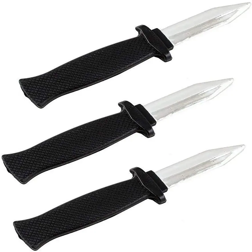 3Pcs Retractable Artificial Imitation Knife Prop Set - Plastic Disappearing Dagger, Creative Prank Gift, Halloween Gag Magic Trick Toy Gadget