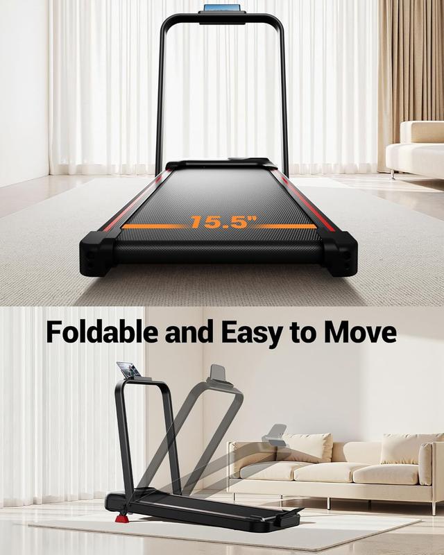 UMAY Treadmill with 15% Incline, 4-In-1 Portable Foldable Under Desk Treadmills for Home and Office, 2.5 HP Quiet Walking Pad with 300 LBS Capacity