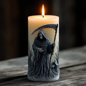 Halloween Silicone Candle Mold, Death Reaper Hat Skull Scythe Hand Gesture, Horror Party Prop, Limited Edition Wax Moulding Tool