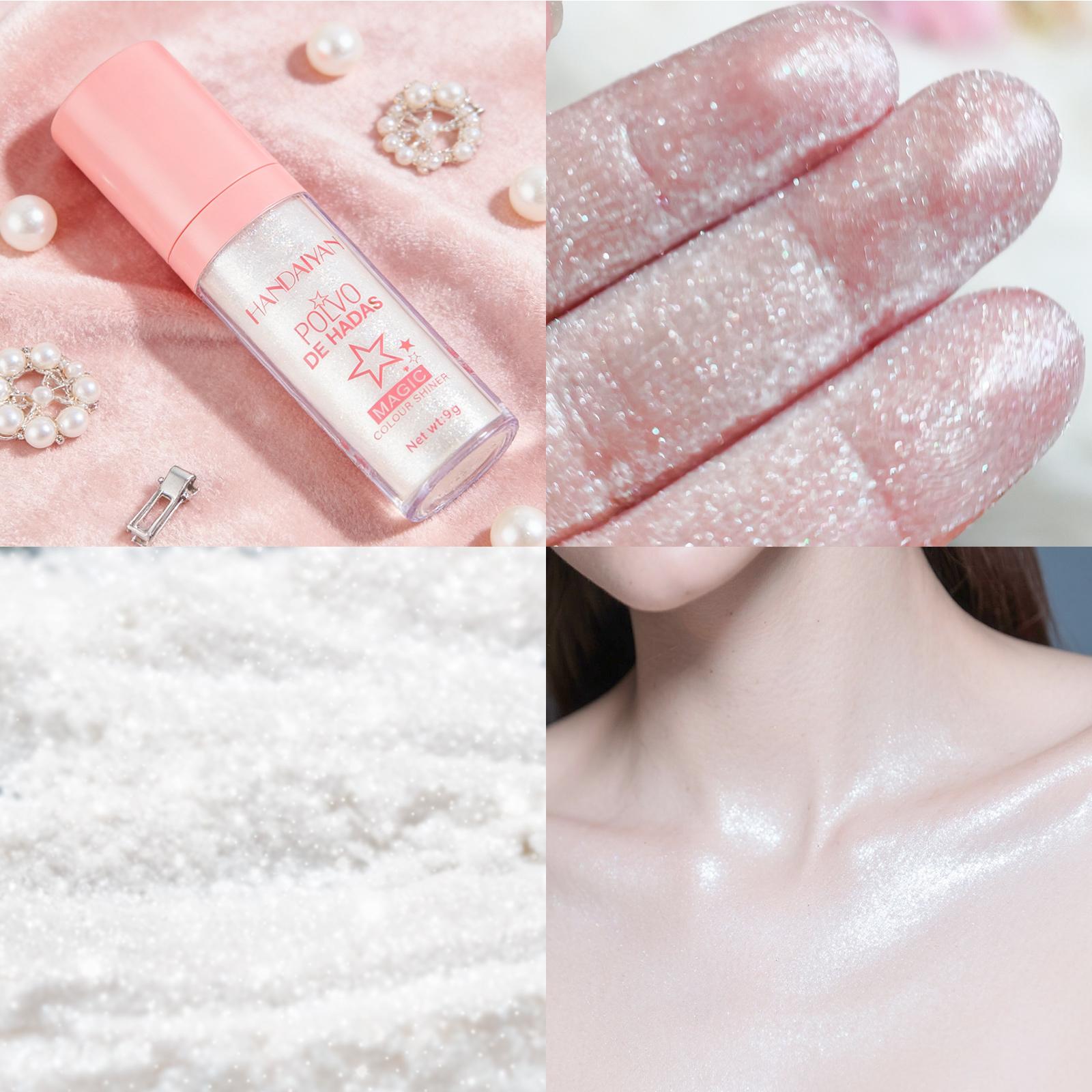 Magic Diamond High Shine Highlighter Powder Spray, Waterproof Long-Lasting Body Glitter Spray, Non-Sticky Transfer-Proof Shimmer Makeup, Multi-Use For Face Body Hair Lips, Ideal For Daily Use Party Festival Rave Halloween