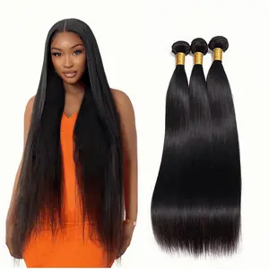 Brazilian Straight & Body Wave Hair Bundles 100% Unprocessed Virgin Remy Human Hair 12A Grade Natural Black 12-30 Inch Quick Weave For Women