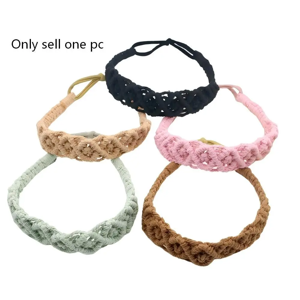 North European Bohemian Handmade Braided Hairband, Elastic Cotton Rope Headband, Sports Casual Hairstyle Accessory, Stretchy Headbands, Chic Headbands, Elastic Fashion Headbands