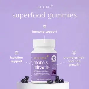 Boobie Superfoods Bears - Dietary Vitamin Supplement with Elderberry, Zinc, Biotin, Moringa, Turmeric, and Cinnamon - Immune Support