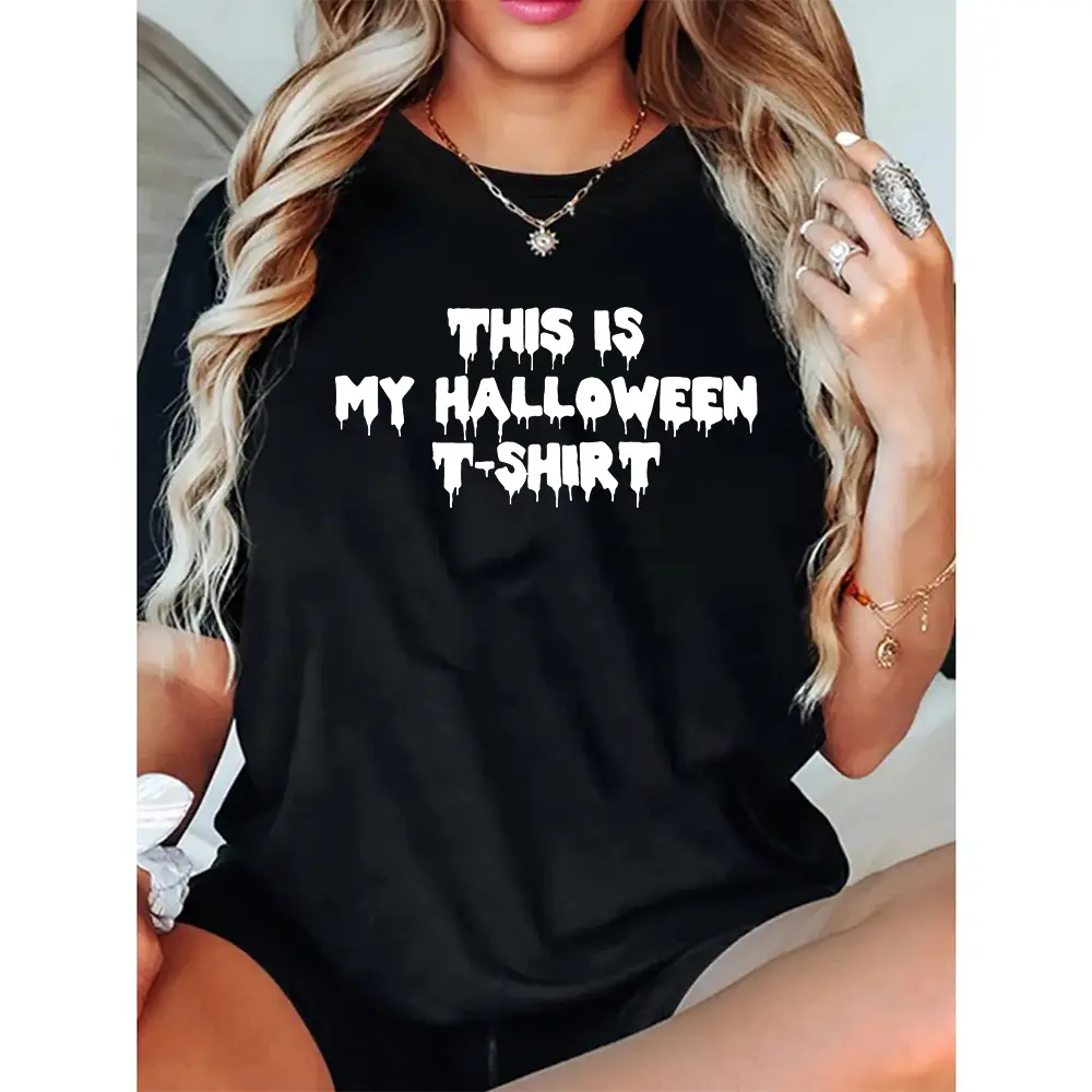 Zombie Text Custom Halloween Shirt, Custom Halloween T-Shirt, Blood Effect Custom Shirt, Your Design Here Halloween Shirt, Halloween T-Shirt