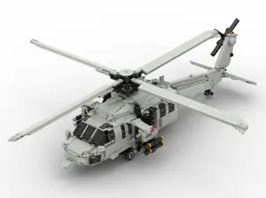 Knight Hawk MH60S Helicopter Building Block Set 1579 PCS with 8 Figures Black Hawk Theme Ideal for Enthusiasts and Collectors