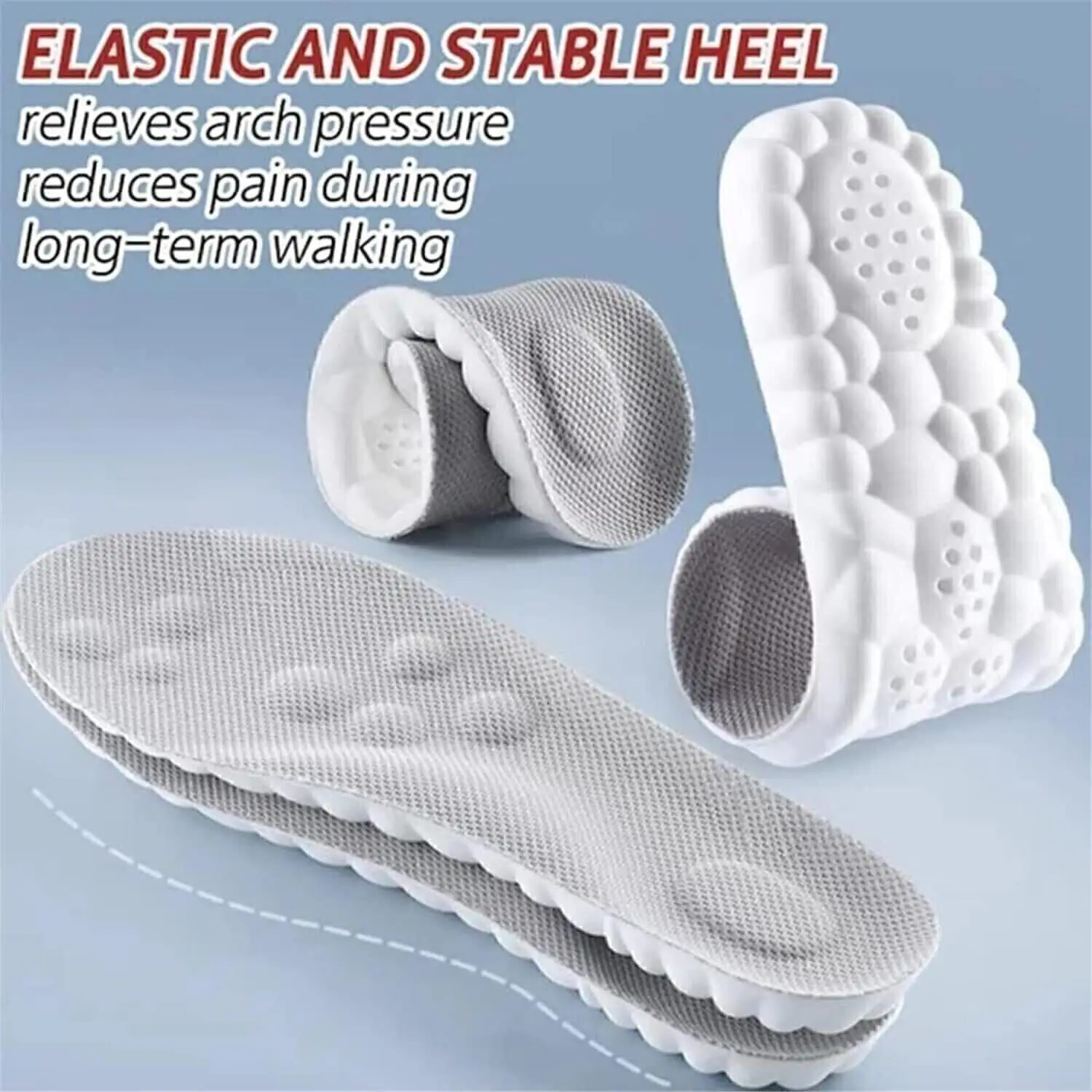 Cloid Insolees-4D Cloud Tech Soles Insoles for Men Women, Super Soft Comfort Cloud Feeling Cushioning Insoles Memory Foam Arch Support Sole Inserts.