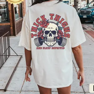 Thick Thighs and Sleep Deprived Shirt, Muscle Mommy, Pump Cover T Shirt, Weightlifting Shirt, Work Out Shirt, Gym Pump Cover