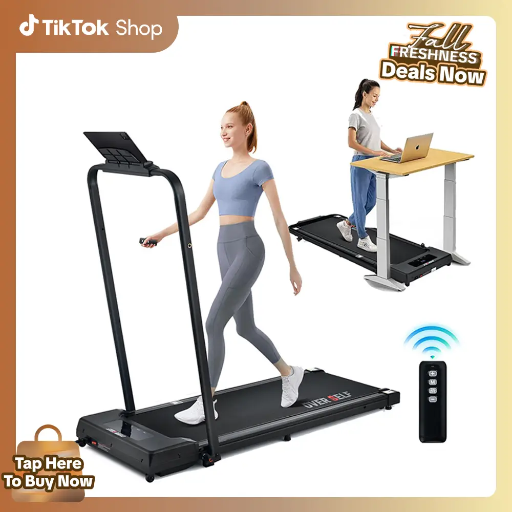 2-in-1 Folding Walking Pad Treadmill with Remote Control, Low Noise, 6.2 MPH, Portable for Home & Office Use, Easy Storage & Movement Under-Desk Walki