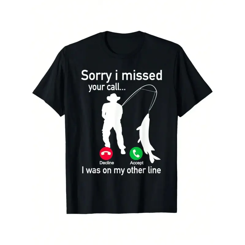 180gFishing Phone Call With Fishing Line - Fun Fish Fisherman Graphic Tees Summer Tshirt Short Sleeve Casual Black T Shirts 100% Cotton 220g For Men Womens Shirts Men's Short-Sleeved Soft Outdoor Print Tee Shirt Fun Printed Mens Cotton T-Shirt
