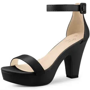 BLISSFUL STEP Platform Chunky Heel Open Toe Sandals