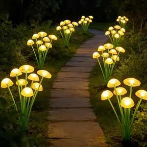 2/4 Pack Solar Outdoor Lights, 8LED Fireworks Jellyfish Lights IP65 Waterproof, DIY Christmas Wedding Garden Yard Patio Decor for Holiday Ambiance