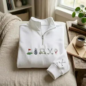 Embroidered Golf Quarter Zip Sweatshirt, Golf Girl Sweatshirt, Golf Crewneck Sweatshirt, Golf Lover Sweatshirt