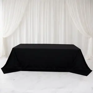 Scuba Rectangular King Tablecloth – Black, 108" x 156" Extra-Wide, Wrinkle-Free & Stain-Resistant Banquet Linen for 8ft Tables