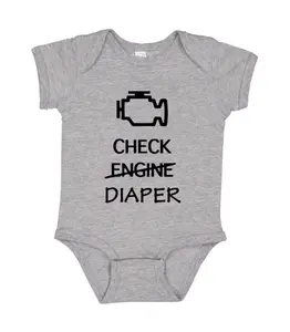 Check Diaper Onesie, Pregnancy Announcement Gift, Cotton Baby Clothes, Funny Bodysuit
