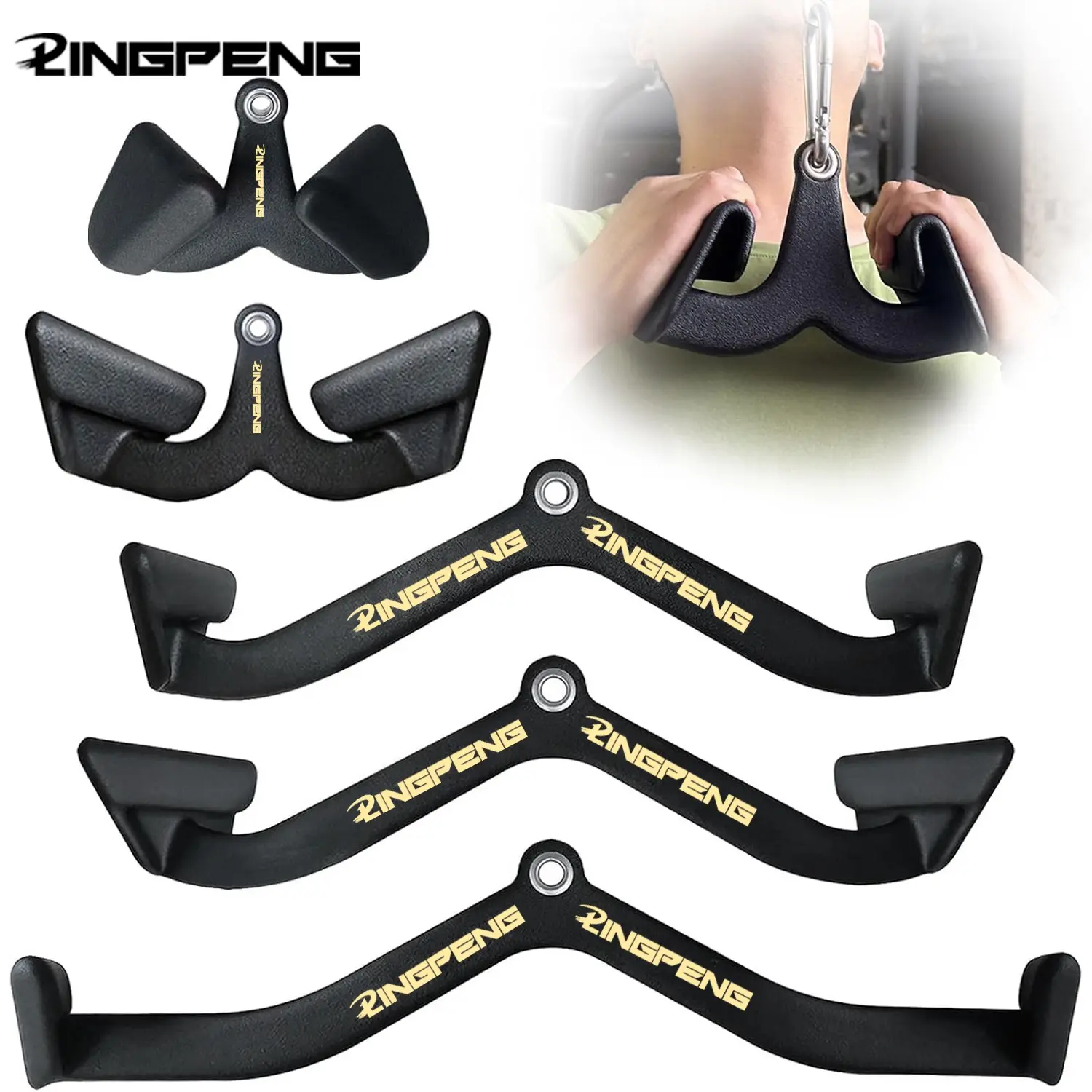 Back Pull Handle, Lat Pulldown, Cable Machine Rowing Attachment, Gym Equipment Set, Lat Pulldown Attachments, PVC Dipped Back Training Handle, Model_xinghao Lbbs1, Fitness Equipment, Gym Accessories