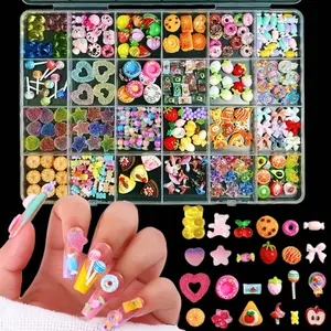 3D Mix Assorted Color Nail Charms Acrylic Multi Cute Nail Art Charms Hollow Candy Jewelry Nail Supplies for Nail Art Design DIY Crafts Accessories