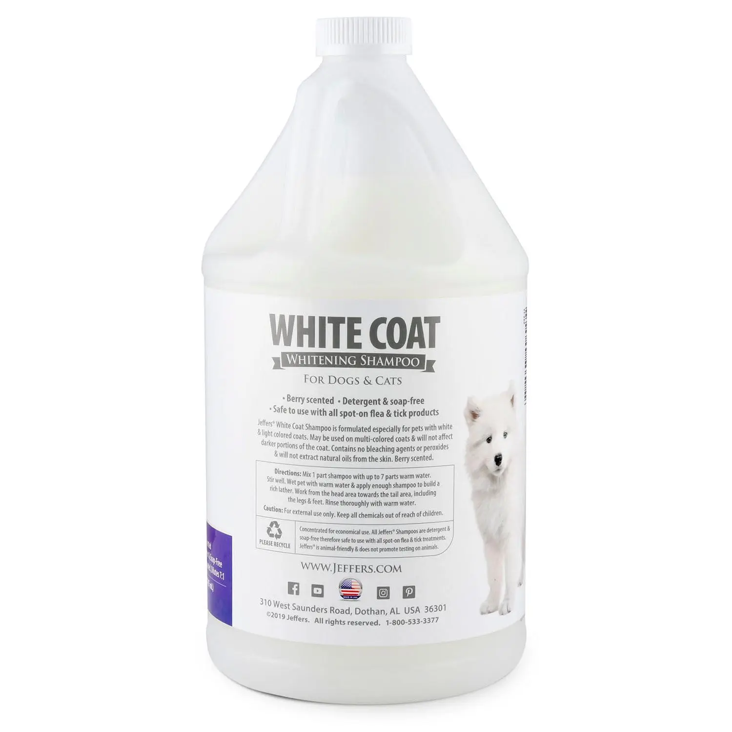 Jeffers Pet White Coat Whitening Dog & Cat Shampoo Jeffers Pet White Coat Whitening Dog & Cat Shampoo