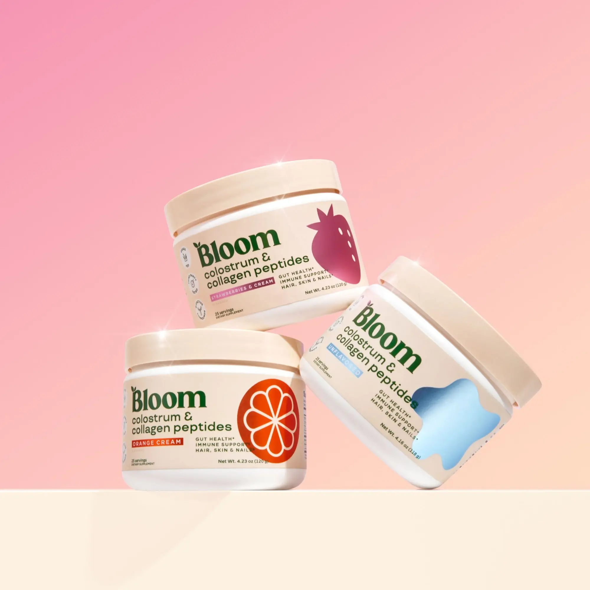 Bloom Nutrition Colostrum & Collagen Peptides Powder (25 servings) - 3 ...