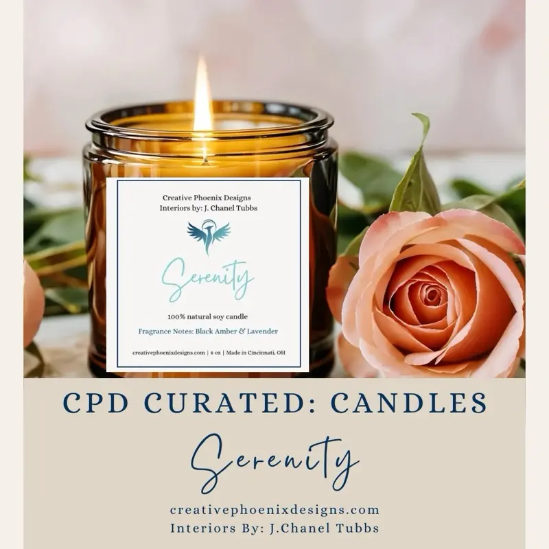 Ambiance Essentials: Serenity Black Amber & Lavender Scented Candle