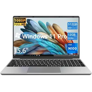 15.6 Inch Laptop Windows 11 Pro, 12GB RAM 512GB SSD, 12th Gen Intel N100 Processor, 1920x1080, Webacm 2.4/5.0G WiFi, Bluetooth 5.0, Webcam, Mini HDMI, USB 3.0, springtok