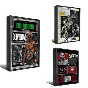 UFC Legendary Superstars Framed Canvas Poster Set — Pereira, Topuria, & Oliveira Wall Art Decor (with Aluminum Alloy Frames)  MMA Champion-Themed Prints  Ideal for Gyms & Man Caves  Exclusively for UFC Fans