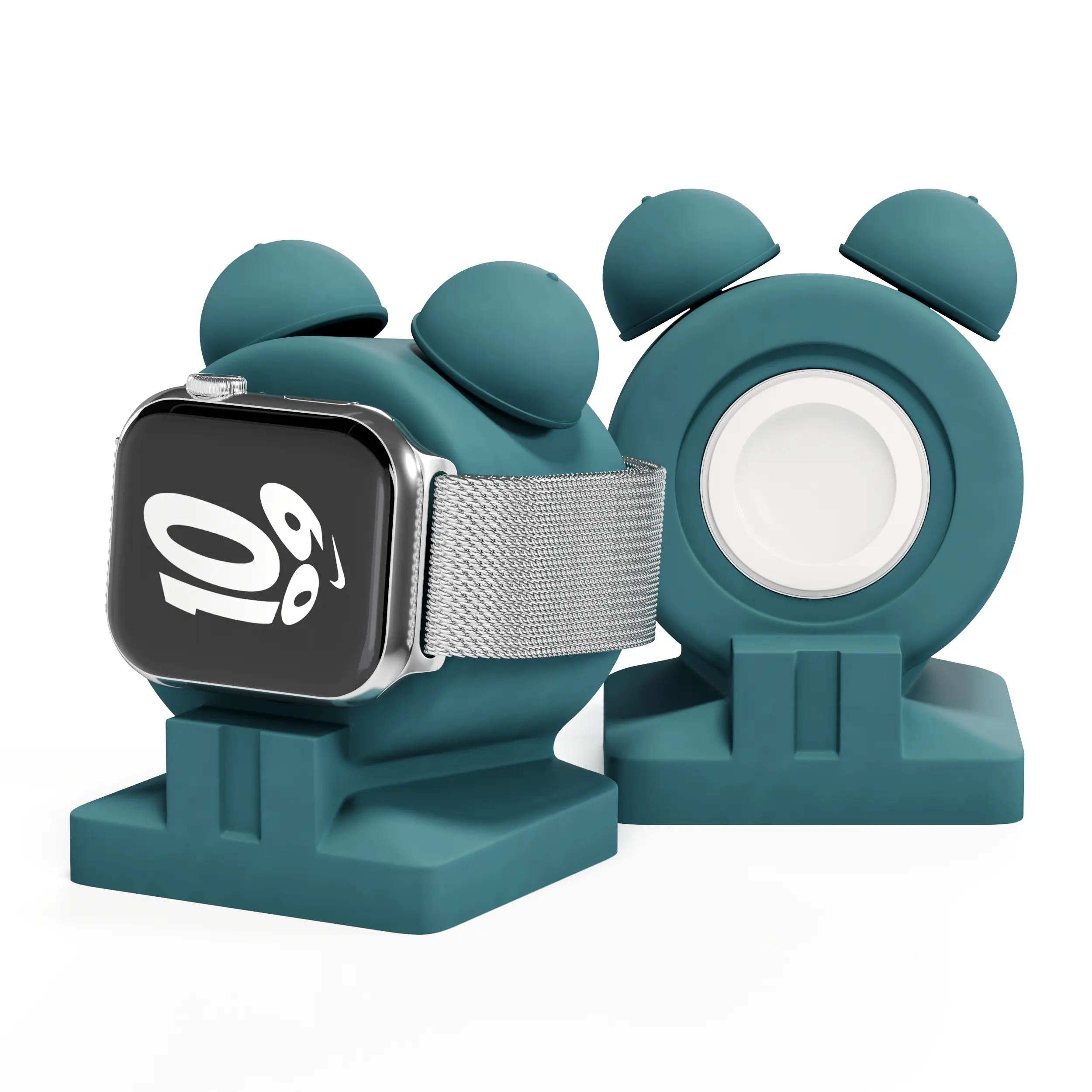 VallexMall iWatch Stand for Apple Watch Charger Stand Series Ultra 9/8/7/6/Se/5/4/3/2/1 Сute Silicone Apple Watch Holder Supports Nightstand Mode Charging Dock Accessories [Charger Not Included]