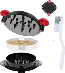 Chicken Shredder Tool Twist Pro - Large Meat Shredder for Chicken Breast, Pulled Pork, Beef with Upgraded Stainless Steel Spikes Wall Mounted Design  Kitchen Essentials Gadgets (Red/Black)