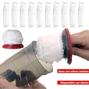 100pcs Vacuum Cleaner Filter Cartridge Filter,Easy Installation,  Disposable - Filter Non-Woven Fabric Mesh Cover & Elastic Dustproof Bag,for Universal Handheld Household Filter,for Home or Business Occasion