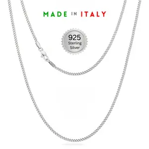 925 Sterling Silver 2mm Cuban Chain Necklace 20 inch Italian Solid Silver