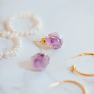 Amethyst Stud Earrings