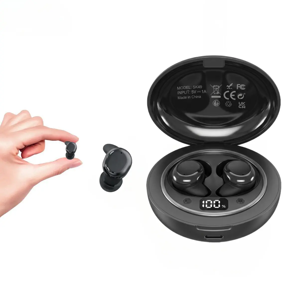 Mini Invisible Bluetooth 6.0 Sleep Earbuds - 0 Pressure Fit for Side Sleepers, LED Display, APP Anti-Loss Tracking, White Noise Sleep Aid Wireless Headphones Audio